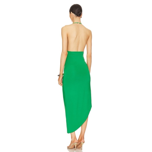 Superdown Mia Drape Slit Dress in Kelly Green - Picture 7 of 7